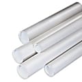 Partners Brand White Mailing Tubes With Plastic Endcaps, 2" x 20", 80% Recycled, Pack Of 50 1 thumbnail image