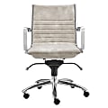 Eurostyle Dirk Velvet Low-Back Office Chair, Chrome/Beige