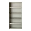 Hirsh® 72"H 5-Shelf Metal Bookcase, Light Gray