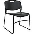 Lorell® Big And Tall Plastic Stacking Chairs, Black, Set Of 4 Chairs 1 thumbnail image