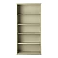 Hirsh® 72"H 5-Shelf Metal Bookcase, Putty