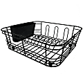 Better Houseware 2-Piece Dish Drainer, 5"H x 13"W x 14-1/2"D, Black