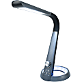 Royal Sovereign LED Desk Lamp with USB and Night Light - RDL-110U - 22" Height - 7" Width - 8 W LED Bulb - 450 lm Lumens - ABS - Desk Mountable - Black, Titanium Gray - for Desk