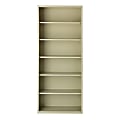 Hirsh® 82"H 6-Shelf Metal Bookcase, Putty