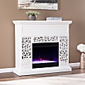 SEI Furniture Wansford Color-Changing Electric Fireplace, 41-1/4”H x 45-3/4”W x 14-1/2”D, White/Mirror 1 thumbnail image