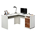 Sauder® Vista Key 60"W L-Desk, Pearl Oak/Blaze Acacia