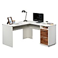 Sauder® Vista Key 60"W L-Shaped Corner Desk, Pearl Oak/Blaze Acacia