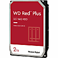 Western Digital Red Plus WD20EFZX 2 TB Hard Drive - 3.5" Internal - SATA (SATA/600) - Conventional Magnetic Recording (CMR) Method - Storage System Device Supported - 5400rpm - 180 TB TBW - 3 Year Warranty