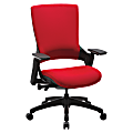 Lorell® Serenity Series Executive Multifunction High-Back Chair, Fabric, Red
