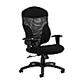 Global® Tye Mesh Tilter Chair, High-Back, 45 1/2"H x 25"W x 26"D, Black Coal/Black