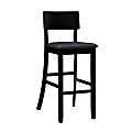 Linon Dayton Faux Leather Bar Stool, Black/Dark Brown