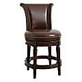 New Ridge Home Goods Chapman Swivel Counter Stool, Distressed Walnut/Dark Brown