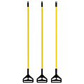 Gritt Commercial Quick Release Metal Wet Mop Handle, 57", Yellow, Pack Of 3 Handles 1 thumbnail image
