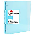 JAM PAPER 3 Ring Plastic Binder, 1 inch, Light Blue 1 thumbnail image