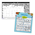 Blueline® DoodlePlan™ Coloring Monthly Desk Pad Calendar, 12-month January to December 2021, 17-3/4" x 10-7/8'', Different design to color each month, 50% recycled content, FSC® Certified 1 thumbnail image
