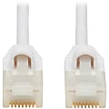 Tripp Lite Safe-IT Cat6a Ethernet Cable Antibacterial Snagless Slim MM 15ft  - 10 Gbit/s - Gold Plated Contact - 28 AWG - White