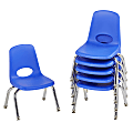 Factory Direct Partners 10" Stacking Chairs With Swivel Glides, Blue, Pack Of 6 Chairs 1 thumbnail image