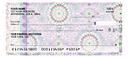 Custom Personal Wallet Checks, 6" x 2-3/4", Singles, Happi By Dena™ Positively Purple, Box Of 150 Checks