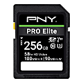 PNY PRO Elite Class 10 U3 V30 SD Flash Memory Card, 256GB