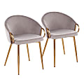 LumiSource Claire Chairs, Silver/Gold, Set Of 2 Chairs