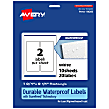 Avery® Waterproof Permanent Labels With Sure Feed®, 94260-WMF10, Rectangle, 7-3/4" x 3-1/4", White, Pack Of 20 1 thumbnail image