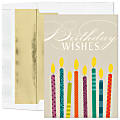 Custom Embellished Birthday Greeting Cards With Blank Foil-Lined Envelopes, 5-5/8" x 7-7/8", Annual Wish, Box Of 25 Cards