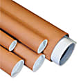 Partners Brand Kraft Mailing Tubes With Plastic Endcaps, 3" x 26", Pack Of 24 1 thumbnail image