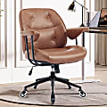 Bestier Retro Faux Leather Home Office Task Chair, Brown, Total Qty 1 1 thumbnail image