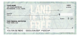 Custom Personal Wallet Checks, 6" x 2-3/4", Duplicates, Let Freedom Ring, Box Of 150 Checks