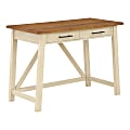 Office Star™ Milford 42"W Rustic Writing Desk, Antique White