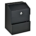 Mail Boss Comment/Suggestion Box, 9-1/2"H x 7"W x 6"D, Black