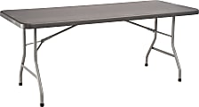 National Public Seating BT Series Blow-Molded Folding Table, 29-1/2"H x 72"W x 30"D, Charcoal/Gray