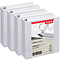 Office Depot® Heavy-Duty View 3-Ring Binder, 2" D-Rings, White, 49% Recycled, Pack Of 4 1 thumbnail image