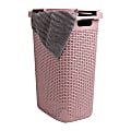 Mind Reader 60L Slim Laundry Hamper Clothes Basket With Lid, 24-3/20"H x 13-3/4"W x 17-13/20"L, Pink 1 thumbnail image