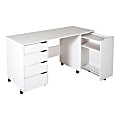 South Shore Crea Sewing Craft Table on Wheels, Pure White