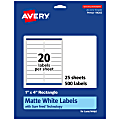 Avery® Permanent Labels With Sure Feed®, 94202-WMP25, Rectangle, 1" x 4", White, Pack Of 500 1 thumbnail image