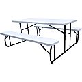 Iceberg Folding Picnic Table - 72" x 12"17.5" Bench, 72" x 29"29" Table Top