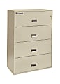 Sentry®Safe 4-Drawer Lateral Fire File With Key-Lock Drawers, 53 5/8"H x 35 4/5"W x 20 1/2"D, Putty