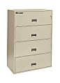 Sentry®Safe 4-Drawer Lateral Fire File With Key-Lock Drawers, 53 5/8"H x 35 4/5"W x 20 1/2"D, Putty 1 thumbnail image