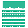 Carson Dellosa Education Scalloped Border, Schoolgirl Style Black, White & Stylish Brights Turquoise, 39' Per Pack, Set Of 6 Packs 1 thumbnail image