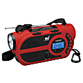 Jensen Portable Digital AM/FM Weather Radio With Weather Alert, Flashlight And 4-Way Charging, 4.02"H x 8"W x 2.76"D, Red 1 thumbnail image