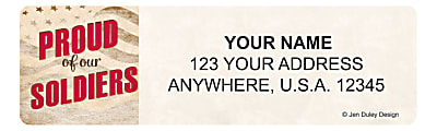 Custom Address Labels, 2-1/2" x 3/4", Proud Of Our Soldiers, Pack Of 144 Labels 1 thumbnail image