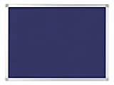 Bi silque Ayda Bulletin Board, 36" x 48", Aluminum Frame With Blue/Silver Finish