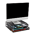 Mind Reader Metal Monitor Stand Ventilated Laptop Riser Storage Drawer, 4-1/2”H x 12”W x 15-3/4”D, Black 1 thumbnail image