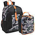 Trailmaker Polyester Backpack With Clip-On Lunch Bag, 17”H x 12-1/2”W x 7”D, Camo