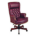 Office Star™ Traditional Ergonomic High-Back Chair With Built-In Headrest, Oxblood Burgundy/Mahogany 1 thumbnail image