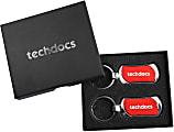 Custom Dual Banner Keychain Gift Box Set, 4" x 4-3/4", Emerald Green 1 thumbnail image
