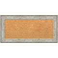 Amanti Art Rectangular Non-Magnetic Cork Bulletin Board, Natural, 33” x 17”, Crackled Metallic Plastic Frame 1 thumbnail image