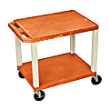 H. Wilson 26" Plastic Utility Cart, 26"H x 24"W x 18"D, Orange/Putty