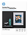 HP Premium Plus Photo Paper for Inkjet Printers, Glossy, Letter Size (8 1/2" x 11"), 80 Lb, Pack Of 50 Sheets (CR664A)